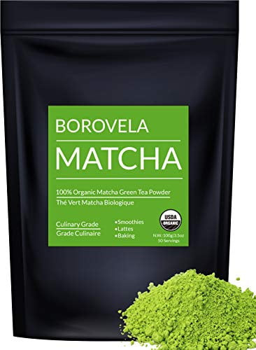Organic Matcha Green Tea Powder - Culinary Grade Usda Certified - Natural Green Superfood For Matcha Smoothies Lattes And Baking - Borovela 100g 3.5oz