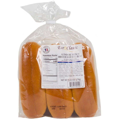 Euroclassic Hot Dog Brioche Bun, 1.586 Ounce -- 17 Per Case.