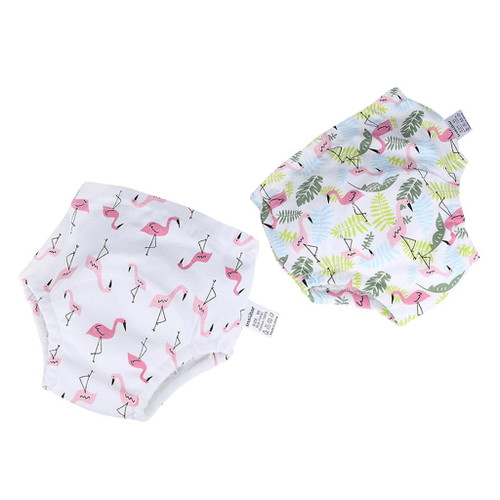 2pack Reusable Baby Cloth Diapers Diapers Nappy Underwears Flamingo(for 8-11kg)