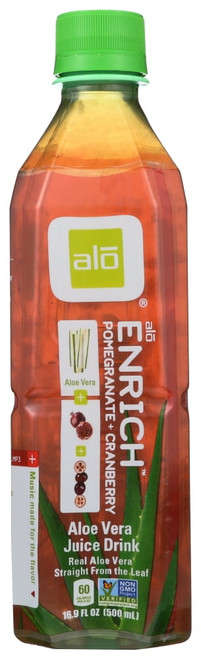 Alo Original Enrich Aloe Vera Juice Drink Pomegranate And Cranberry, 16.9 Fl Oz
