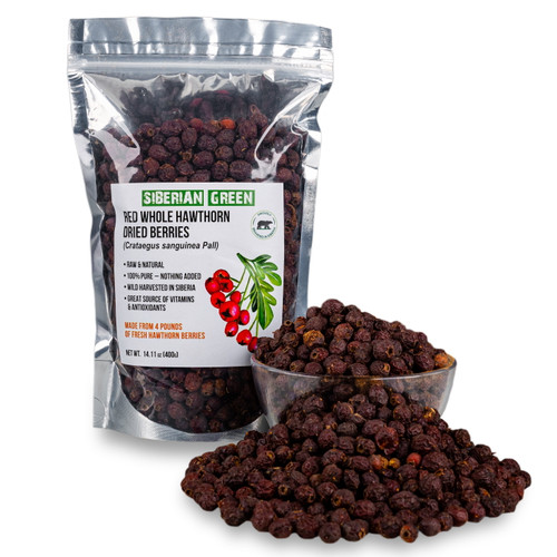 Whole Red Hawthorn Dried Berries 400g 14.11oz Wild Harvested Crataegus Sanguinea From Altai