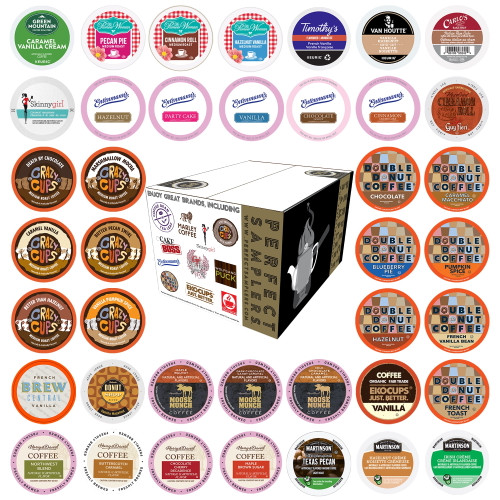 Perfect Samplers Flavored Coffee Single Serve Cups Variety Pack Sampler, 40 Ct