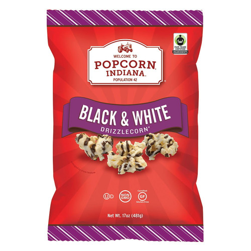 Popcorn Indiana Black And White Drizzlecorn 17 Oz.