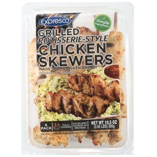 Expresco Fully Cooked Rotisserie Style Chicken Breast Skewer, 10.5 Ounce -- 12 Per Case