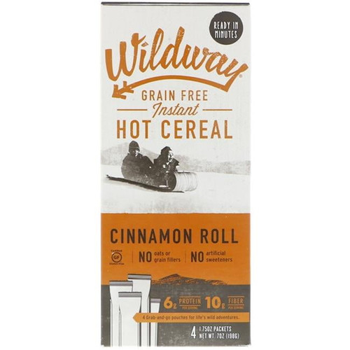 Wildway - Grain Free Instant Hot Cereal Cinnamon Roll - 4 Packets