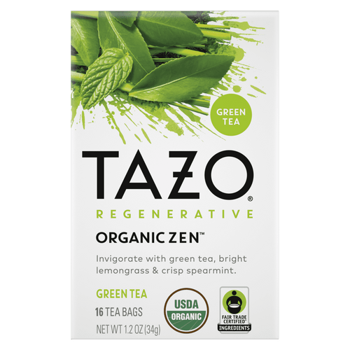 Tazo Tea Bag Regenerative Organic Zen 16 Count Box