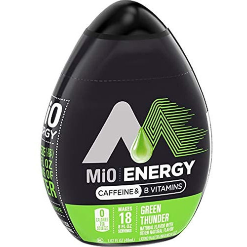 Mio Liquid Water Enhancer - Makes 24 Servings + Vitamins, 1.62 Oz Each, (green Thunder, Pack Of 2)