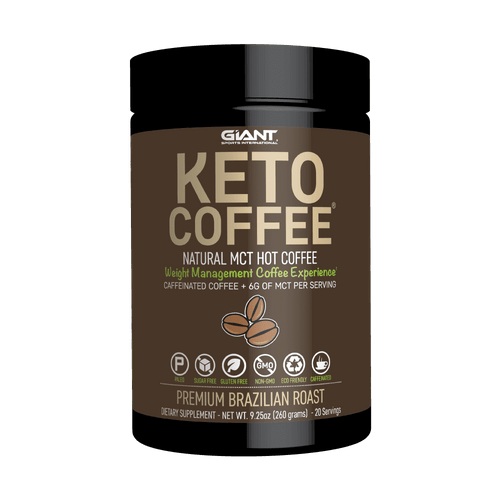 Giant Sports Keto Coffee, Complete Coffee Mix With Mcts, Brazilian Roast, 20 Servings