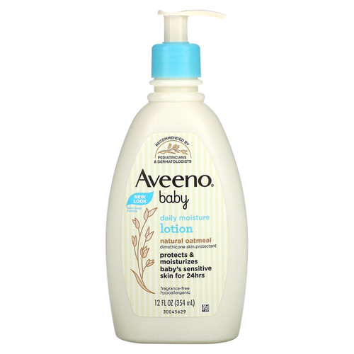 Aveeno Baby Daily Moisture Lotion, Fragrance Free, 12 Ounce