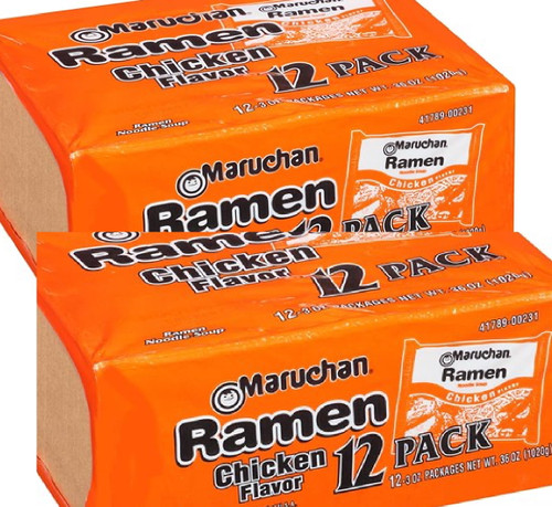 Ramen Chicken Flavor Noddle Soup 12 Pack 3oz 2pk [ Bulk Saving]