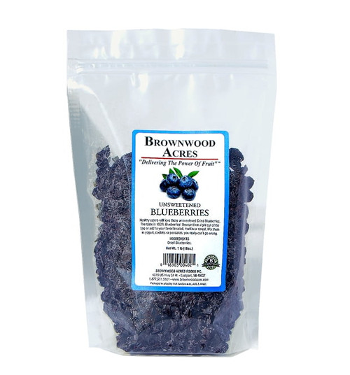 Unsweetened Dried Blueberries By Brownwood Acres - No Added Sugars, Oils Or Fillers - Just Blueberries! (1 Pound)
