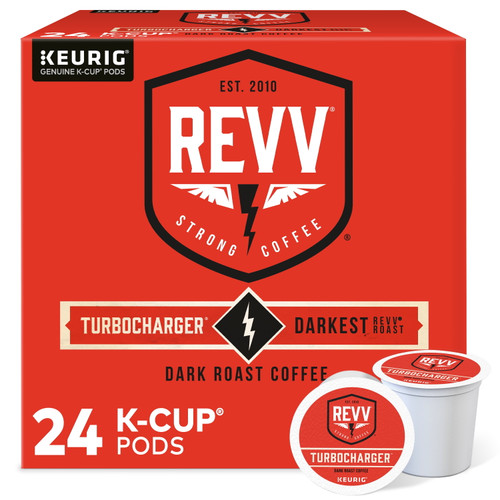 Revv Turbocharger K-cup Coffee Pods, Dark Roast, 24 Count For Keurig Brewers