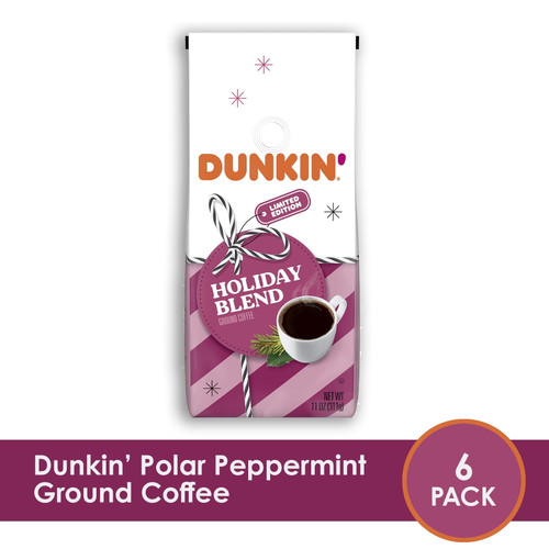 Dunkin' Holiday Blend, Ground Coffee 11 Ounce Bag (pack Of 6)