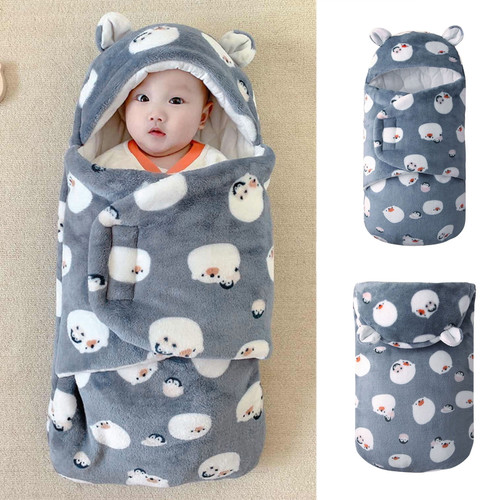 Juebong Black Friday Deals 2022! Toddler Baby Boys Girls Cute Cartoon Pattern Bear Ears Winter Thick Keep Warm Swaddle Sleeping Bag
