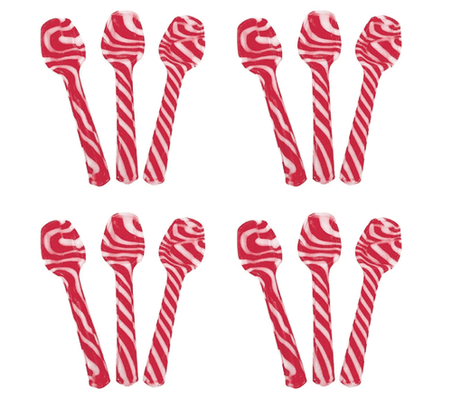 Candy Cane Peppermint Spoons - Edible Spoons - Hot Chocolate And Coffee - Bulk Children Christmas Favors, Birthday Goody Bag Filler, Stocking Stuffers (12 Spoons)