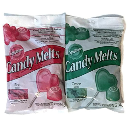 Bundle Of Wilton Candy Melts, Red And Green, 12-ounce Each, 1911-1357 (pack O...