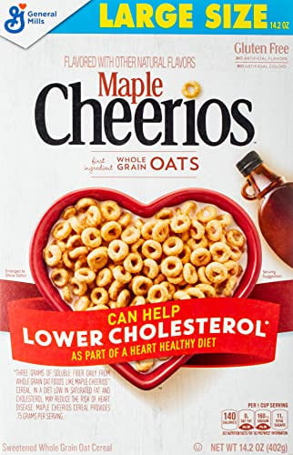 Cheerios Breakfast Cereal, Maple Cheerios, Gluten Free, Whole Grain Oats, 14.2 Oz