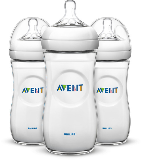 Philips Avent Natural Baby Bottle, Clear, 11oz, 3pk, Scf016/37