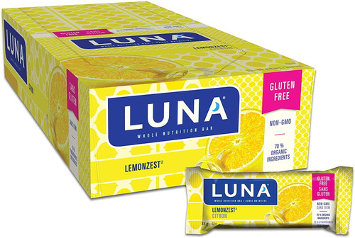 Clif Bar Luna Bar - Lemonzest - Gluten Free Snack Bars, (1.69 Ounce Snack Bar), Lemon Zest  Pack Of 30 Bars