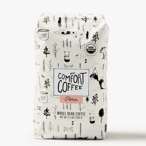 Mt. Comfort Coffee Organic Peru Medium Roast, 2.5 Lb Bag
