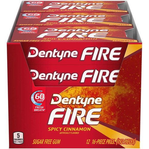 Dentyne Fire Spicy Cinnamon Sugar Free Gum (12 Pk.)