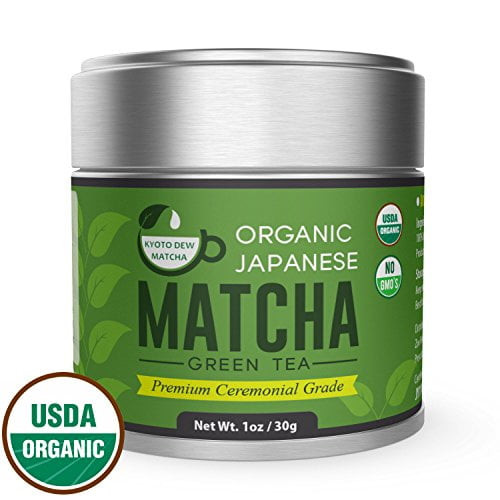Organic Matcha Green Tea Powder - Premium Ceremonial Grade - Japanese 30g [1.06oz] By Kyoto Dew Matcha