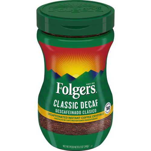 Folgers Decaf Coffee, Ground Coffee, Classic Medium Roast, 12 Ounce Canister