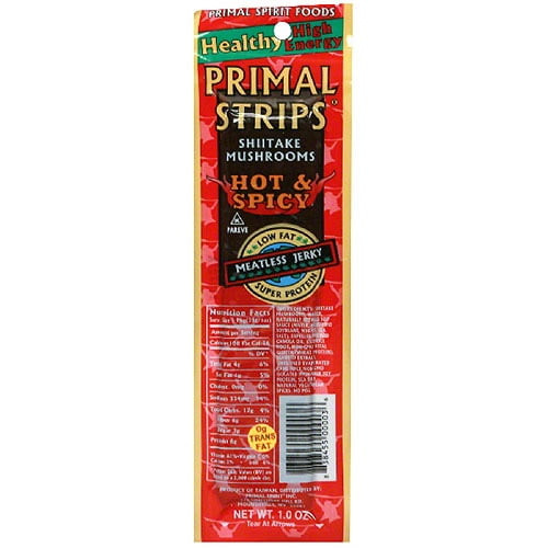 Primal Strips Jerky Meatless Shitake, 1 Oz. (pack Of 24)