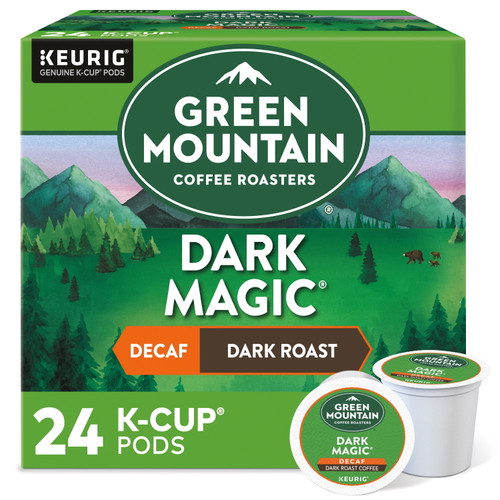 Green Mountain Coffee Decaf Dark Magic K-cup Pods, Dark Roast, 24 Count For Keurig Brewers