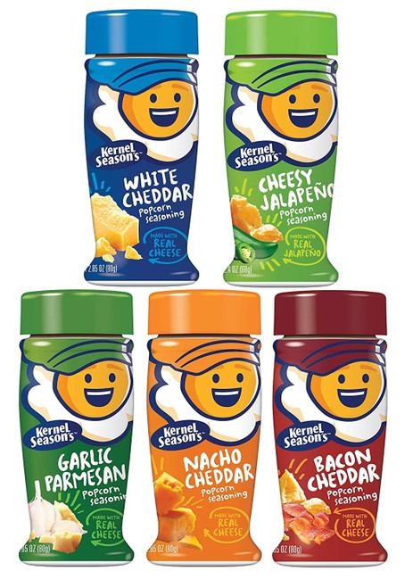 Kernel Seasons Popcorn Seasoning Kit Cheese Lovers Complete Set (variety Pack Of 5 Different Cheesy Flavors)