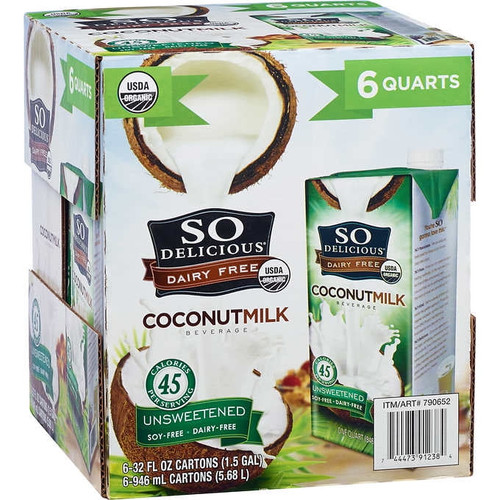 So Delicious Organic Coconut Milk, 32 Oz., 6-count