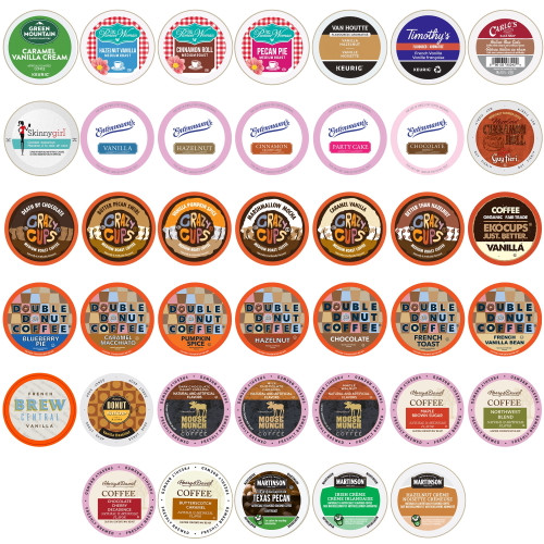 Perfect Samplers Flavored Coffee Pods Variety Pack, 40 Count For Keurig K Cup Brewers