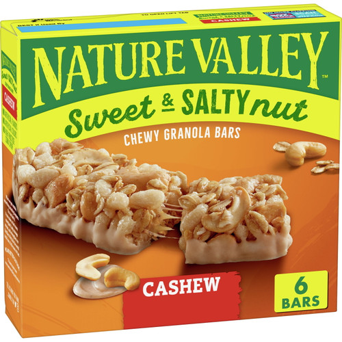 Nature Valley Granola Bars, Sweet And Salty Nut, Cashew, 1.2 Oz, 6 Ct