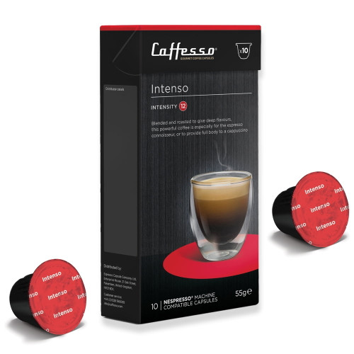 Caffesso Intenso Dark Roast Genuine Espresso Coffee Pods Compatible With Nespresso Original Machine, 100 Capsules Pack