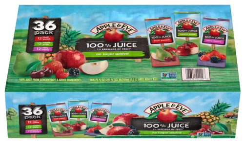 New Pack Apple & Eve 100% Juice Variety Pack (6.75 Fl. Oz., 36 Pk.)