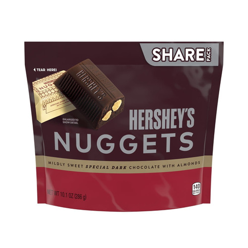 Hershey's, Nuggets Special Dark Chocolate With Almonds Candy, Share Pack, 10.1 Oz, Bag