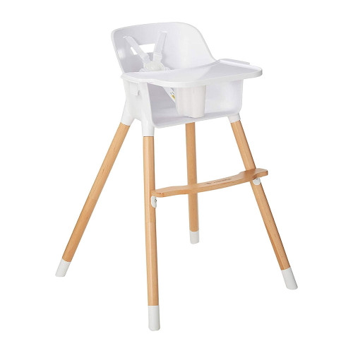 Be Mindful Convertible Adjustable Modern Children's Baby High Chair, White