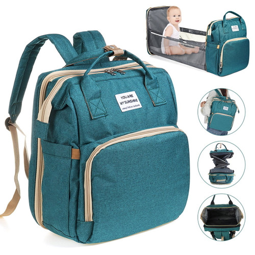 Travel Diaper Bag Backpack Foldable Baby Bed, Crib Diaper Backpack, Multifunctional Waterproof Portable Baby Bag, Large Capacity Baby Changing Bag, Portable Bassinet For Baby Newborns Bed