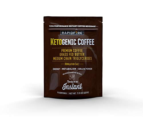 Rapidfire Ketogenic High Performance Instant Coffee Mix, Supports Energy And Metabolism, 15 Servings, Brown, 7.93 Ounce (pack Of 1)