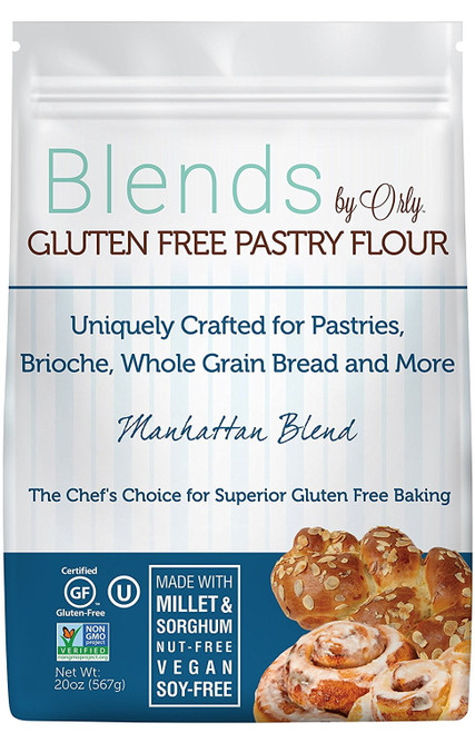 Premium Gluten Free Pastry Flour | Gluten Free Donut Flour - Baking Flour For Gluten Free Challah Bread, Gf Brioche Bread, Gf Cinnamon Roll & Gluten Free Bagels From Manhattan Blends By Orly 20 Oz