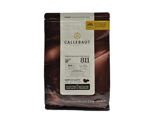 Belgian Dark Couverture Chocolate Semisweet Callets, 54.5% - 5.5 Lbs