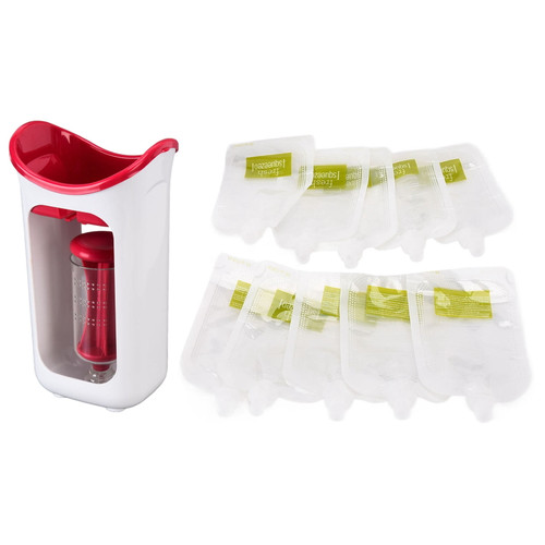 Baby Food Maker, Puree Squeezer Portable Silicone Manual Baby Food Processor  For Home For Restaurant For Kitchen Red