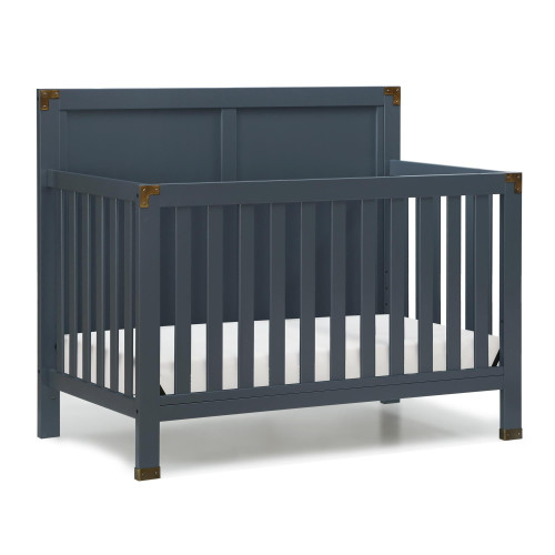 Baby Relax Miles 5-in-1 Convertible Crib For Nursery, Graphite Blue