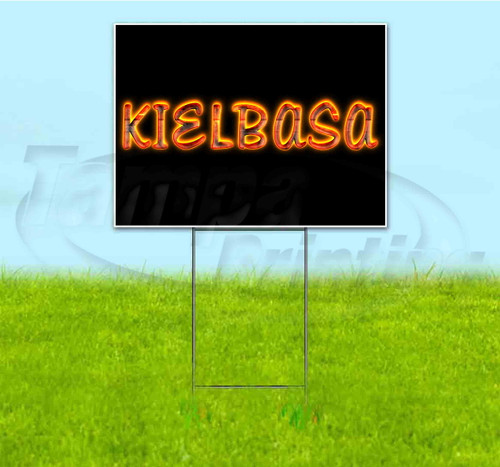 Kielbasa (18" X 24") Yard Sign, Includes Metal Step Stake