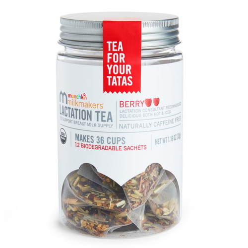 Munchkin Milkmakers Lactation Tea, Caffeine Free, Berry, 12 Count