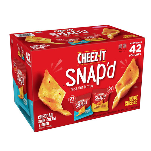 Cheez-it Snapd, Variety Pack 42 Pouches, 0.75oz Each - Snack Crackers