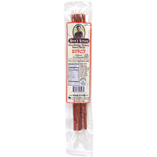 Nick's Sticks Free Range Spicy Turkey Sticks, 1.7 Oz.