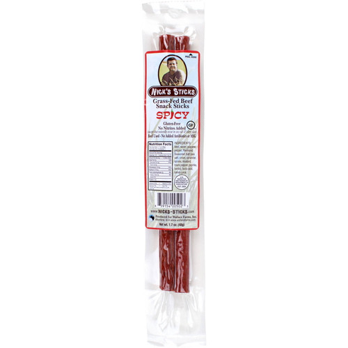 Nicks Sticks Grass Fed Spicy Beef Sticks, 1.7 Ounce -- 25 Per Case