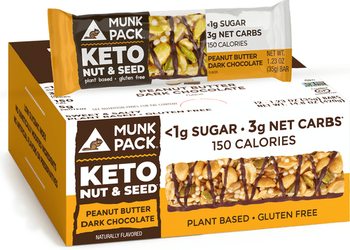 Munk Pack Peanut Butter Dark Chocolate Nut & Seed Bars, 12 Pack