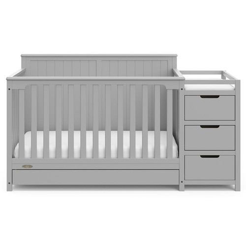 Graco Hadley 5-in-1 Convertible Baby Crib & Changer Pebble Gray
